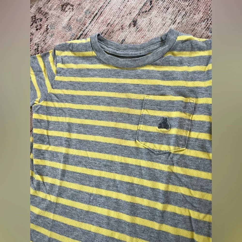 GAP Gray and Yellow Striped Short Sleeve Tee 12-18 mo